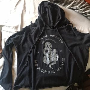 Taylor swift cut out crop top hoodie